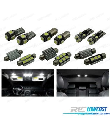 KIT 23 BOMBILLAS LED INTERIOR AUDI A4 S4 RS4 B6 B7 AVANT WAGON SOLAMENTE 2002-2008