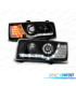FAROS VOLKSWAGEN VW T4 TRANSPORTER 90-03 LUZ DIURNA + INTERMITENTE LED FONDO NEGRO