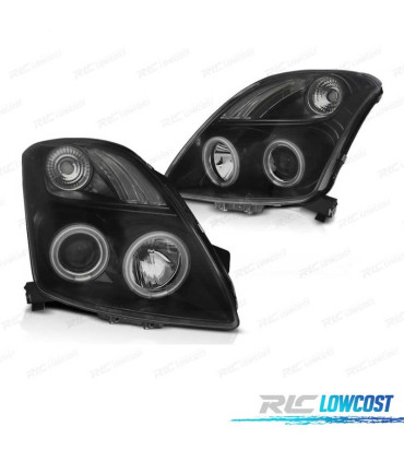 FAROS SUZUKI SWIFT 05-10 OJOS ANGEL CCFL FONDO NEGRO