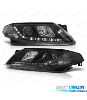 FAROS RENAULT LAGUNA 01-05 LUZ DIURNA LED FONDO NEGRO