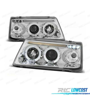 FAROS PEUGEOT 205 90-96 OJOS ANGEL FONDO CROMO