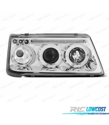 FAROS PEUGEOT 205 90-96 OJOS ANGEL FONDO CROMO