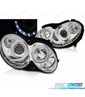 FAROS MERCEDES CLASE CLK W209 02-09 LUZ DIURNA FONDO CROMO