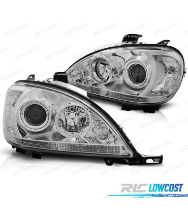 FAROS MERCEDES CLASE ML W163 98-01 FONDO CROMO