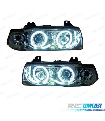 FAROS BMW SERIE 3 E36 92-98 OJOS ANGEL CCFL FONDO CROMO