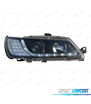 FAROS PEUGEOT 306 97-01 LUZ DIURNA LED FONDO NEGRO
