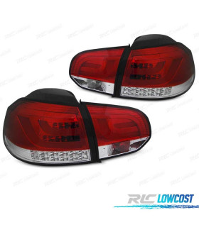 PILOTOS VOLKSWAGEN VW GOLF 6 08-12 LED BAR ROJO CROMO