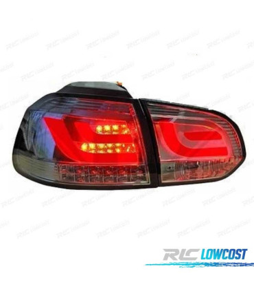 PILOTOS VOLKSWAGEN VW GOLF 6 08-12 LED LIGHT BAR FONDO CROMO AHUMADO