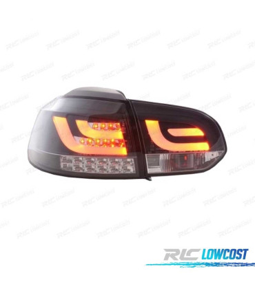 PILOTOS VOLKSWAGEN VW GOLF 6 08-12 LED FONDO NEGRO CROMO