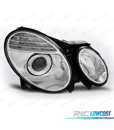 FAROS MERCEDES CLASE E W211 02-06 LUPA FONDO CROMO