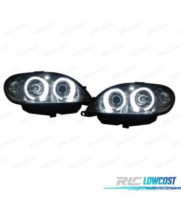 FAROS CITROEN SAXO 99-04 OJOS ANGEL CCFL FONDO CROMO