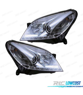 FAROS OPEL ASTRA H 04-09 LUZ DIURNA LED FONDO CROMO