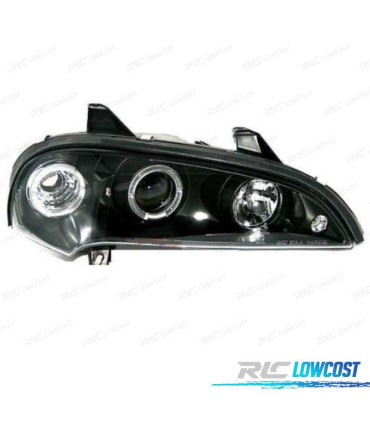 FAROS PARA OPEL TIGRA 95-03 OJOS ANGEL FONDO NEGRO
