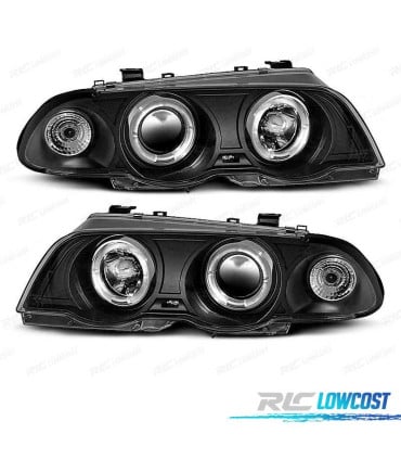 FAROS BMW E46 98-01 OJOS ANGEL CCFL FONDO NEGRO H1 H1 4 PUERTAS