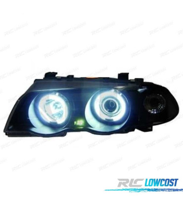 FAROS BMW E46 98-01 OJOS ANGEL CCFL FONDO NEGRO H1 H1 4 PUERTAS