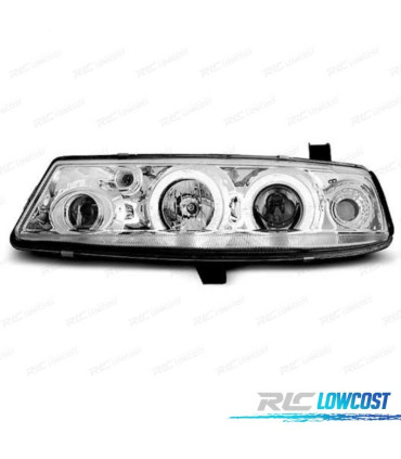 FAROS OPEL CALIBRA 90-98 OJOS ANGEL CCFL FONDO CROMO