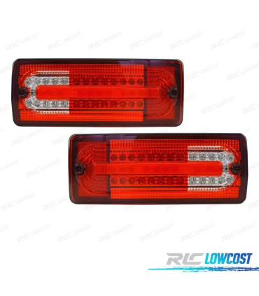 PILOTOS MERCEDES CLASE G W463 89-13 ROJO CROMO FULL LED LOOK AMG G55