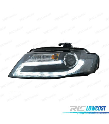 FAROS AUDI A4 B8 07-11 LUZ DIURNA LED DRL FONDO NEGRO