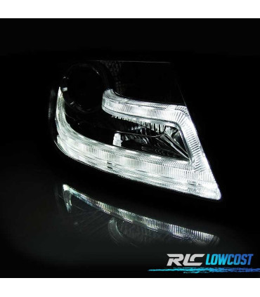 FAROS AUDI A4 B8 07-11 LUZ DIURNA LED DRL FONDO NEGRO