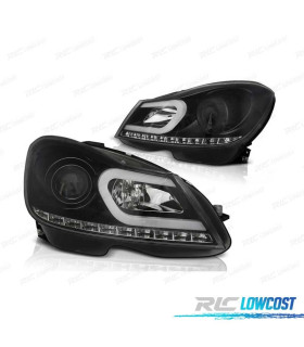 FAROS MERCEDES W204 11-14 LUZ DIURNA LED TUBE LIGHT + LED FONDO NEGRO