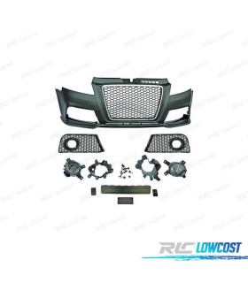 PARAGOLPES DELANTERO AUDI A3 8P 08-12 LOOK RS3 CROMO PDC SRA + FAROS ANTINIEBLA