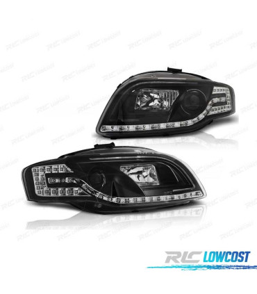 FAROS AUDI A4 B7 04-08 FONDO NEGRO INTERMITENTES LED