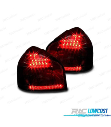 PILOTOS AUDI A3 8L 96-03 LED AHUMADO FONDO CROMO