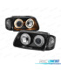 FAROS PARA VOLKSWAGEN VW POLO 6N 94-99 OJOS ANGEL FONDO NEGRO ELEC.