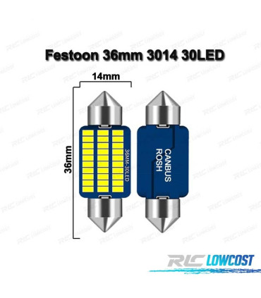 BOMBILLA LED CANBUS C10W FESTOON 36MM 30 LEDS