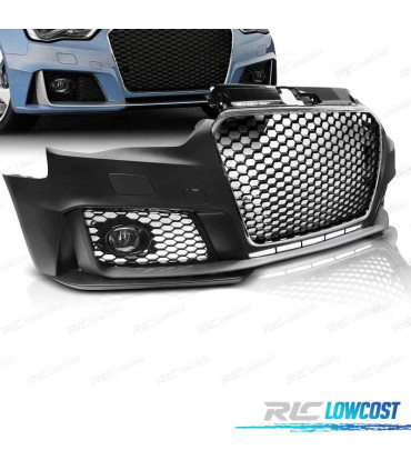 PARAGOLPES DELANTERO AUDI A3 8V 12-16 LOOK RS3 CROMO NEGRO
