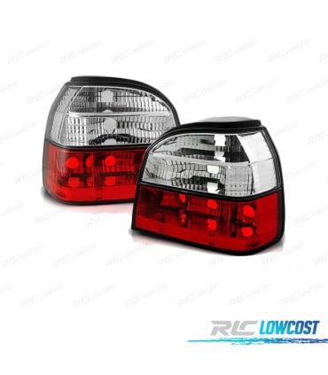 PILOTOS PARA VOLKSWAGEN VW GOLF 3 91-97 ROJO BLANCO LOOK LEXUS