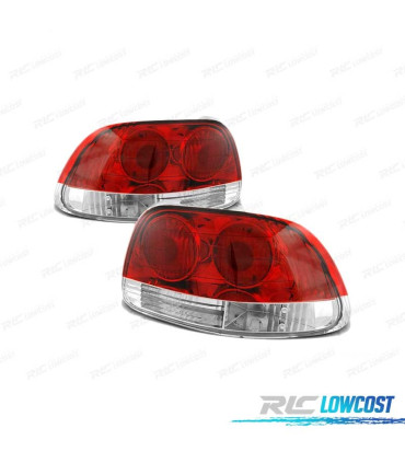 PILOTOS PARA HONDA CRX DEL SOL 92-97 ROJO BLANCO LOOK LEXUS