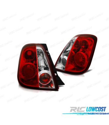 PILOTOS PARA FIAT 500 07- ROJO BLANCO LOOK LEXUS