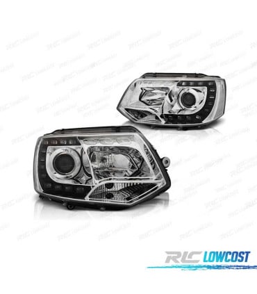 FAROS TRU DRL PARA VOLKSWAGEN VW T5 10-15 CROMADOS