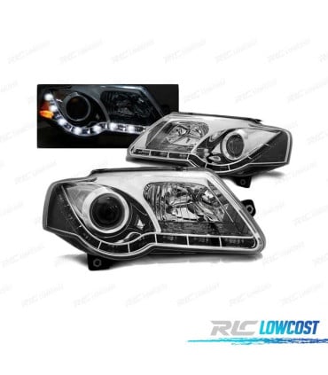 FAROS TRU DRL PARA VOLKSWAGEN VW PASSAT B6 3C 05-10 CROMADOS
