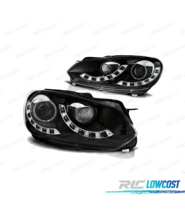 FAROS TRU DRL PARA VOLKSWAGEN VW GOLF 6 08-12 CCFL NEGROS
