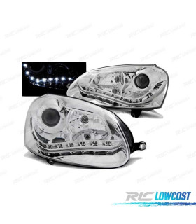 FAROS LUZ DIURNA VOLKSWAGEN GOLF 5 CROMADOS