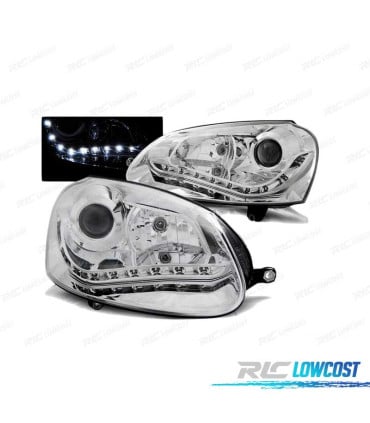 FAROS LUZ DIURNA VOLKSWAGEN GOLF 5 CROMADOS