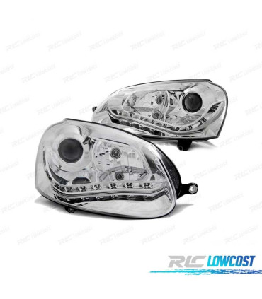 FAROS LUZ DIURNA VOLKSWAGEN GOLF 5 CROMADOS