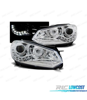 FAROS LUZ DIURNA VOLKSWAGEN GOLF 6 08-12 TRU DRL ECE-R87 CROMADO