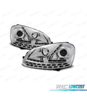 FAROS LUZ DIURNA PARA VOLKSWAGEN VW GOLF 5 03-08 CROMADOS