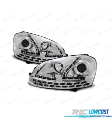 FAROS LUZ DIURNA PARA VOLKSWAGEN VW GOLF 5 03-08 CROMADOS