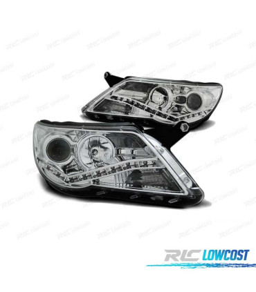 FAROS LUZ DIURNA PARA VOLKSWAGEN VW TIGUAN 07-11 CROMADOS