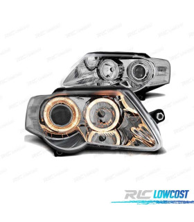 FAROS VOLKSWAGEN VW PASSAT B6 3C 05-10 OJOS ANGEL CROMADO