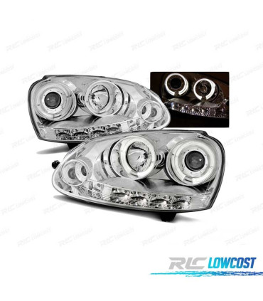FAROS OJOS ANGEL VOLKSWAGEN VW GOLF 5 03-08 LED CROMADOS
