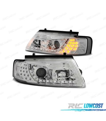 FAROS LUZ DIURNA PARA VOLKSWAGEN VW PASSAT B5 96-00 CROMADOS