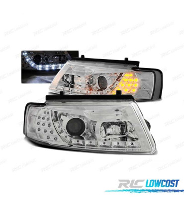 FAROS LUZ DIURNA PARA VOLKSWAGEN VW PASSAT B5 96-00 CROMADOS