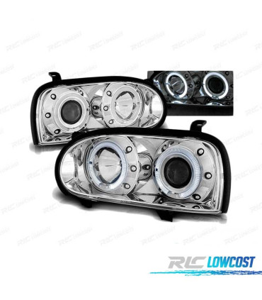 FAROS OJOS ANGEL PARA VOLKSWAGEN VW GOLF 3 91-97 CROMADOS
