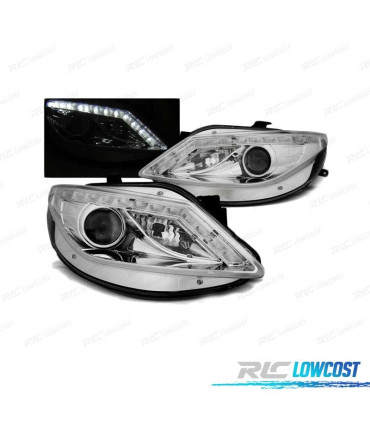 FAROS PARA SEAT IBIZA 6J 08-12 LOOK R8 CROMADOS