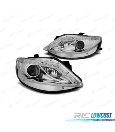 FAROS SEAT IBIZA 6J 08-12 LOOK R8 CROMADOS